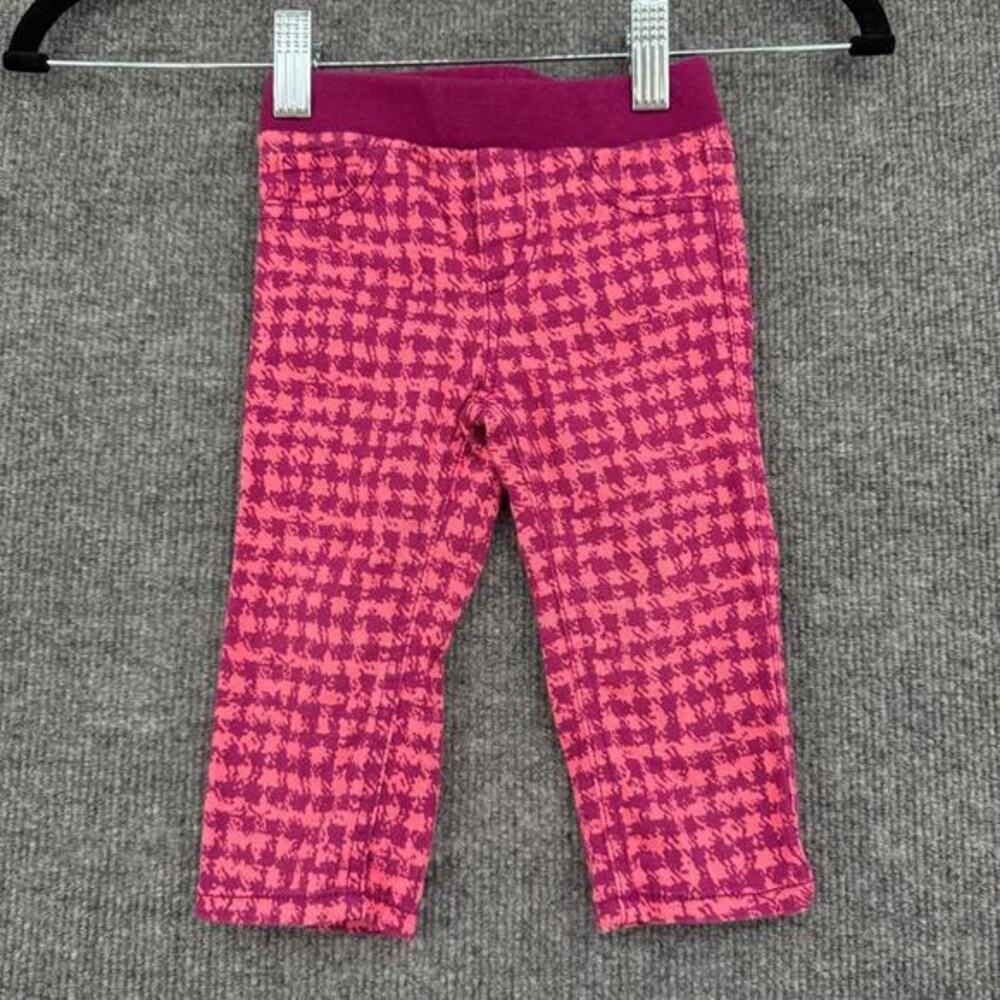 Cherokee Baby Girls Pink Houndstooth Print Jeggings Size 12 Months Pull On
